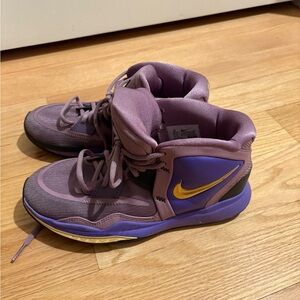 Nike Kyrie Infinity Purple and Yellow High-Top Sneakers